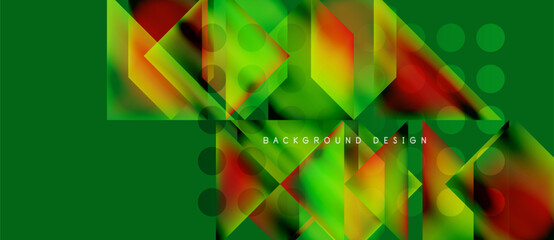 Wall Mural - Abstract geometric design. Vibrant colors blend, creating dynamic visual effect. Modern background suitable for presentations, graphics.
