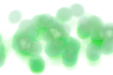 Wall Mural - Green glowing blur lights on transparent background. Abstract soft bokeh effect with smooth gradient, luminous circles and dreamy overlay texture.