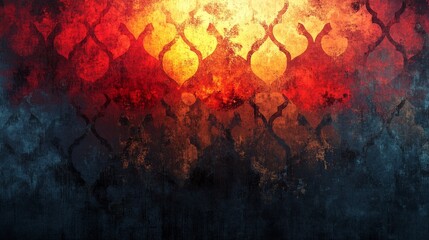 Wall Mural - An abstract background with fiery patterns and dark tones — for designing music album covers, posters, and articles about creativity and art.