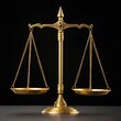 © IrenKa - Golden balance scale on flat surface with black background, symbolizing justice, fairness, and legal symmetry in elegant composition