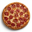 © 海翰 章 - Freshly baked pepperoni pizza isolated on white background, cutout food for menu and display