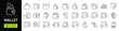 © SMUX - Wallet set of web icons in line style. A collection of linear icons representing wallet concepts, including cash, credit cards, digital wallet, money, security, payment, mobile wallet. Editable stroke