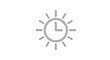 © Aino - Isolated sun time icon, planning and scheduling concept, outline clock illustration design