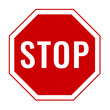 © Foto Vista - Red stop sign with white letters isolated on transparent background.