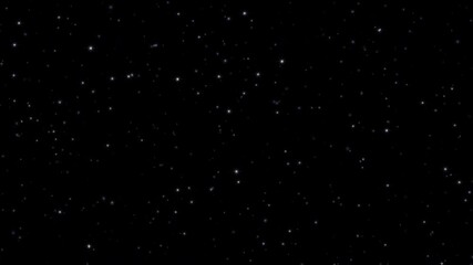Wall Mural - Loop white star particles animaiton flow on black abstract Background.