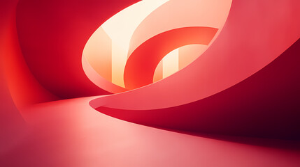 Wall Mural - Abstract Red Architectural Interior Design