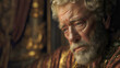 © RaeLi - An intense portrait of a burdened King Solomon from the bible, the sad face of the wise king showing regret and sorrow, a dramatic and emotional Old Testament character.