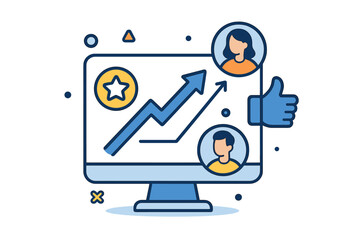 Referral program and affiliate marketing concept. Customer acquisition strategy for online business growth. Invite friends, get rewards and earn prizes. Partnership network.