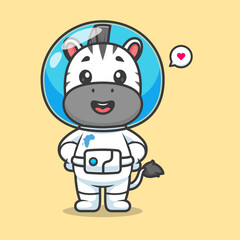 Wall Mural - Cute Zebra Astronaut Cartoon