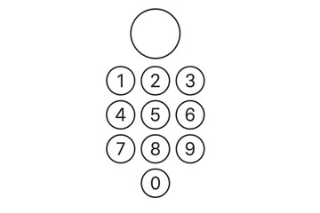 Passcode interface for phone lock screen, login page, or password entry. Vector number keypad for mobile security and user authentication. UI element for personal ID or PIN code.