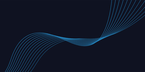 A dynamic and abstract digital design with flowing blue waveforms against a dark background,smooth, curving lines and dotted patterns that create a sense of movement and energy.