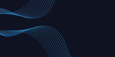 A dynamic and abstract digital design with flowing blue waveforms against a dark background,smooth, curving lines and dotted patterns that create a sense of movement and energy.