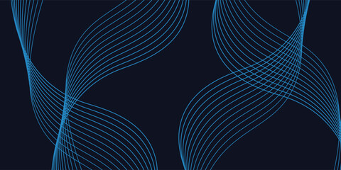 A dynamic and abstract digital design with flowing blue waveforms against a dark background,smooth, curving lines and dotted patterns that create a sense of movement and energy.