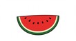 © David - Rebanada jugosa de sandía estilo dibujo animado con colores brillantes vibrando en un fondo blanco liso y veraniego