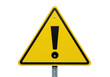 © Hans - Yellow triangular warning sign with exclamation mark isolated on transparent background, general hazard symbol for safety and caution PNG