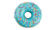 © Carlos - Delicious donut with blue frosting and colorful sprinkles isolated on transparent background, sweet treat for dessert and bakery concepts