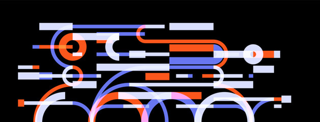 Abstract circles and lines vector background, geometric composition drawing technology plan, loop circular digital scheme.
