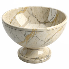 Elegant marble bowl isolated on transparent background, a timeless decorative piece