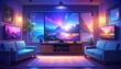 © Zai - Cozy living room with a vibrant TV