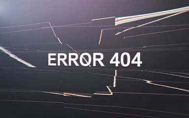 Error 404 message on a dark blurry background