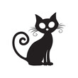 © MstAsmaAkter - black cat on white background