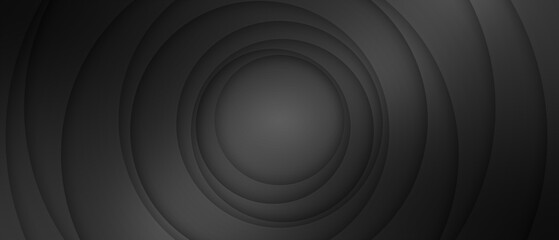 Canvas Print - black abstract background overlap layer on dark space with flowing waves effect decoration