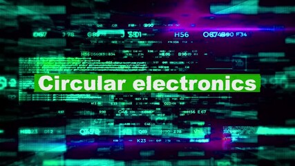 Circular electronics tech words HiTech Backgrounds 05