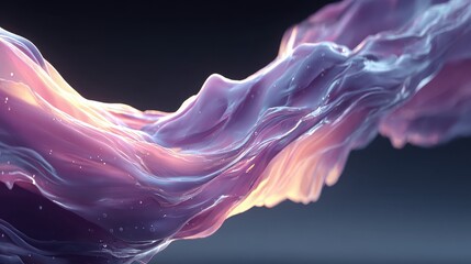 Wall Mural - Dynamic Flow of Liquid with Neon Pink and Purple Hues