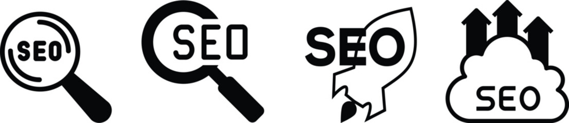 SEO tools Icons Internet Marketing Icon Search Icons Line Series Business and marketing icon set featuring seo, analytics, and tools Digital marketing tools: seo style icons for digital marketing 