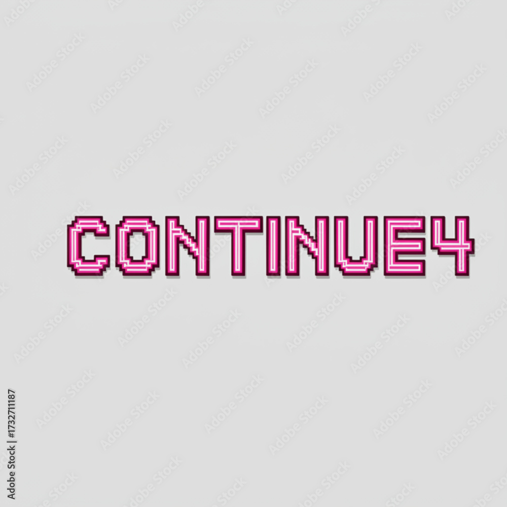 Pixelated continue prompt inspires retro gaming success Stock Vector ...