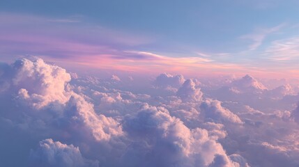 Wall Mural - Stunning Aerial View of Colorful Clouds at Sunset in the Sky