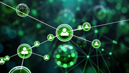 Green connected network communication social connection concept networking technology digital data abstract structure system global individuals