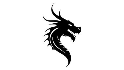 black dragon head shape vector illustration