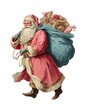 © Rawpixel.com - PNG Vintage Santa carrying gift sack.