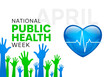 © ColorNest - National public health week graphic with hands and heart isolated on transparent background