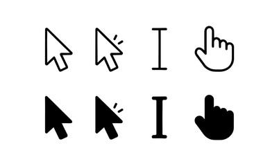 Wall Mural - Set of minimalist cursor and pointer icons