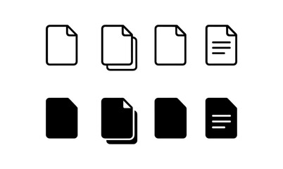 Minimalist document icons collection for digital applications and interfaces