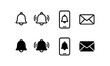 © ieps - Minimalist notification icons set featuring bell and envelope designs