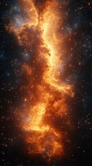 Wall Mural - Stunning view of a swirling nebula illuminated by bright stars in deep space captured from a distant galaxy