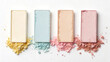 © Riverruno - Colorful Cosmetic Powders Spread Across White Surface Background