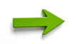 © Orbit - Three-dimensional green arrow pointing right on a white background, symbolizing movement, direction, or guidance with a glossy finish and shadow depth.
