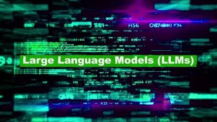 Large Language Models (LLMs) tech words HiTech Backgrounds 05