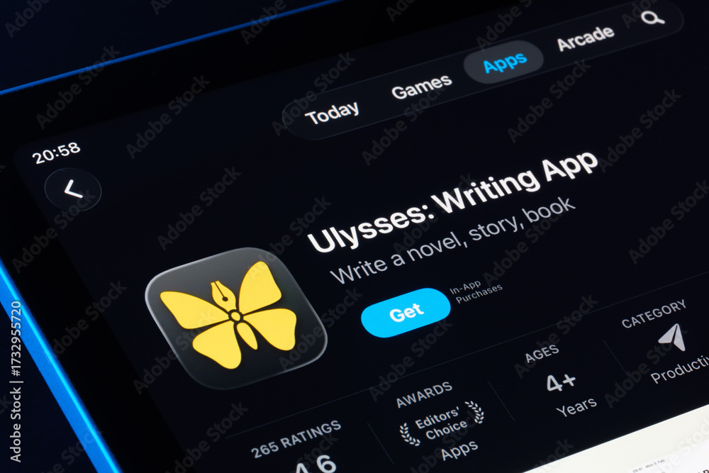 Foto Ulysses Writing App viewed on iPad App Store, Apple Liquid Glass ...