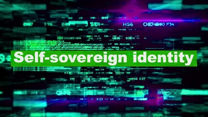 Self-sovereign identity tech words HiTech Backgrounds 05
