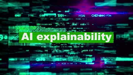 AI explainability tech words HiTech Backgrounds 05