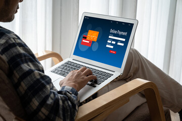 Wall Mural - Online payment platform for modish money transfer on the internet netowrk