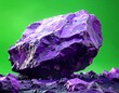 © Damar - Large purple rock on a green background