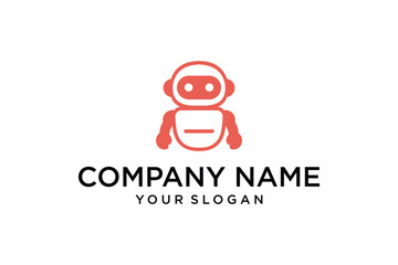 Robot Logo Design Template. Robotics Logo Icon. Technology Bot Logo. Vector Illustration.