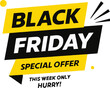 © Grafix71 - Black Friday Special Offer with Yellow and White Text on Black sale discount