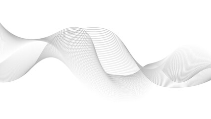 Wall Mural - Abstract vector black and white background with wavy lines, Digital frequency track equalizer. Stylized line art background. Vector illustration. 